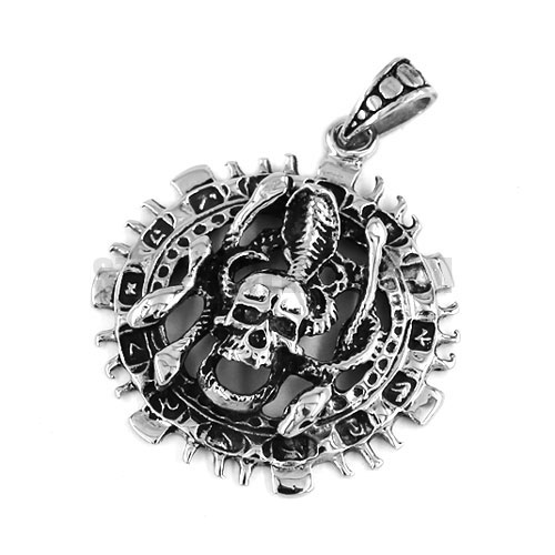 The King Cobra Skull Pendant Stainless Steel Skull Pendant SWP0414 - Click Image to Close